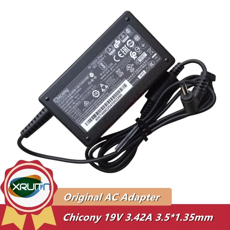 Genuine Chicony A18-065N3A 19V 3.42A 65W A065R200P 3.5*1.35mm AC Adapter Charger Laptop Power Supply