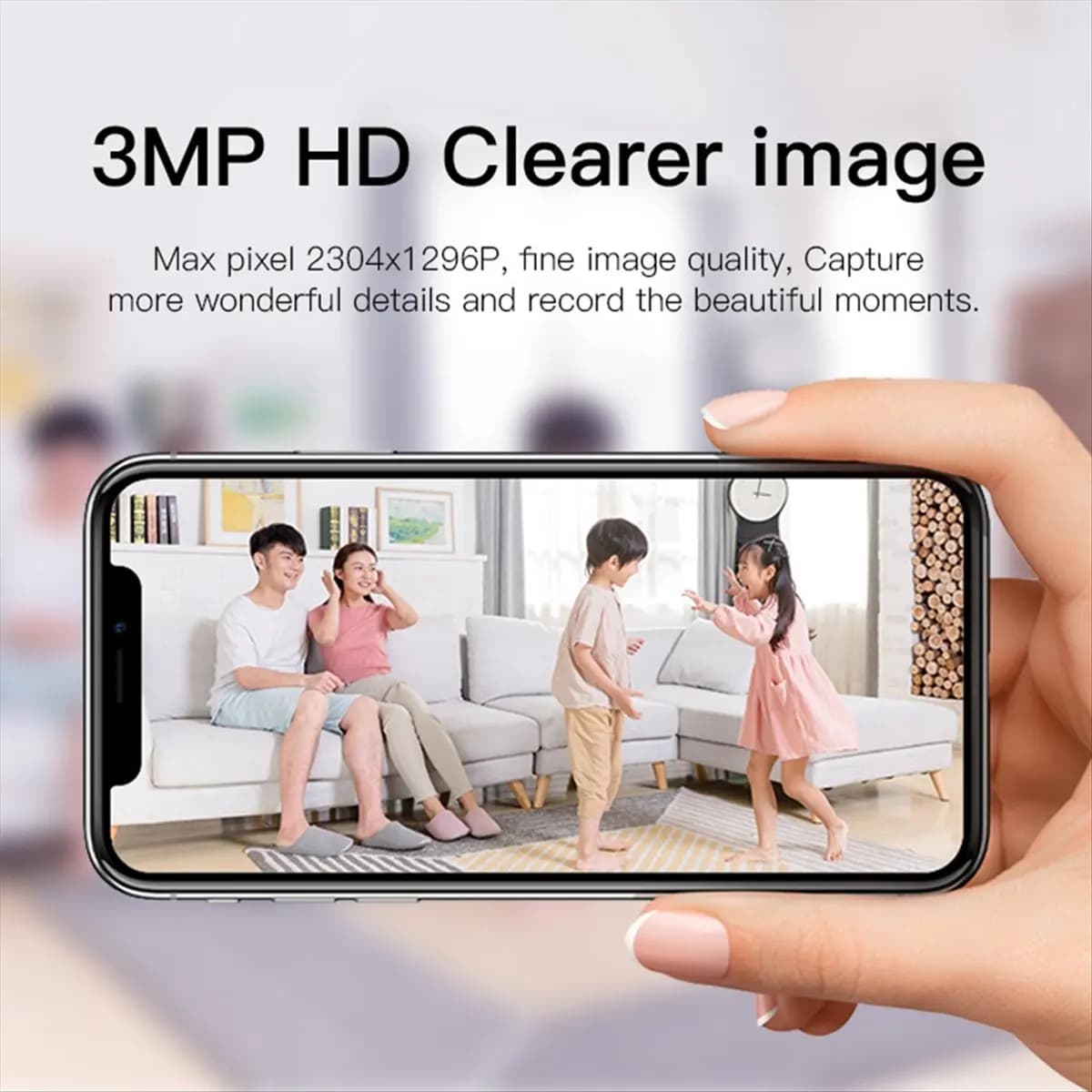 Telecamera IP Dome PTZ Wireless WiFi A43M 3MP con Rilevamento Fumo e Presenza, Sicurezza Domestica, Interfono, Baby Monitor