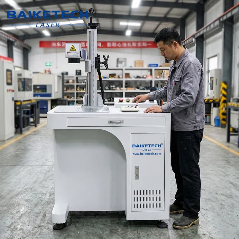 Benchtop Fiber Laser Marker for Small Parts: Engrave Dates, Lot Codes, Barcodes on Zippo Lighters, Keychains, Watch Backs