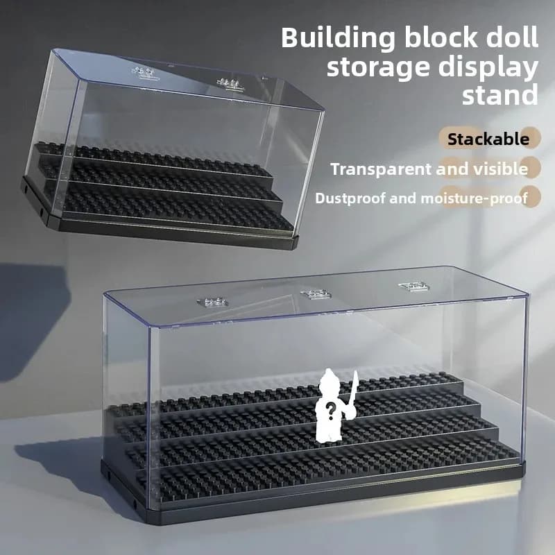 Compatible with Lego small particle building block doll display box rack acrylic board ornaments storage box transparent display