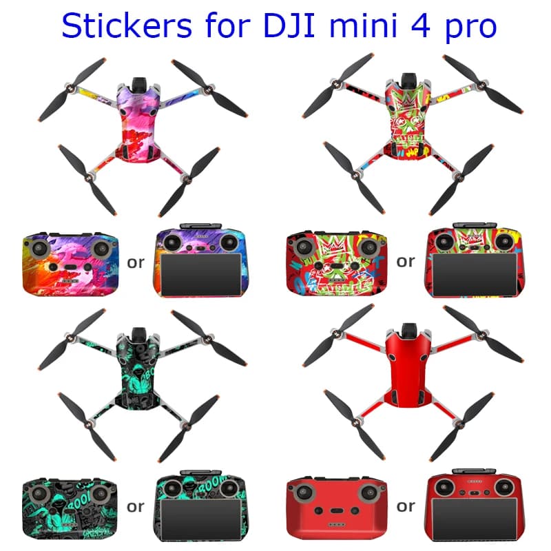 Wall decal style decal body drone for Mini 4 Pro protective film decals waterproof remote cover skin for DJI RC2 accessories