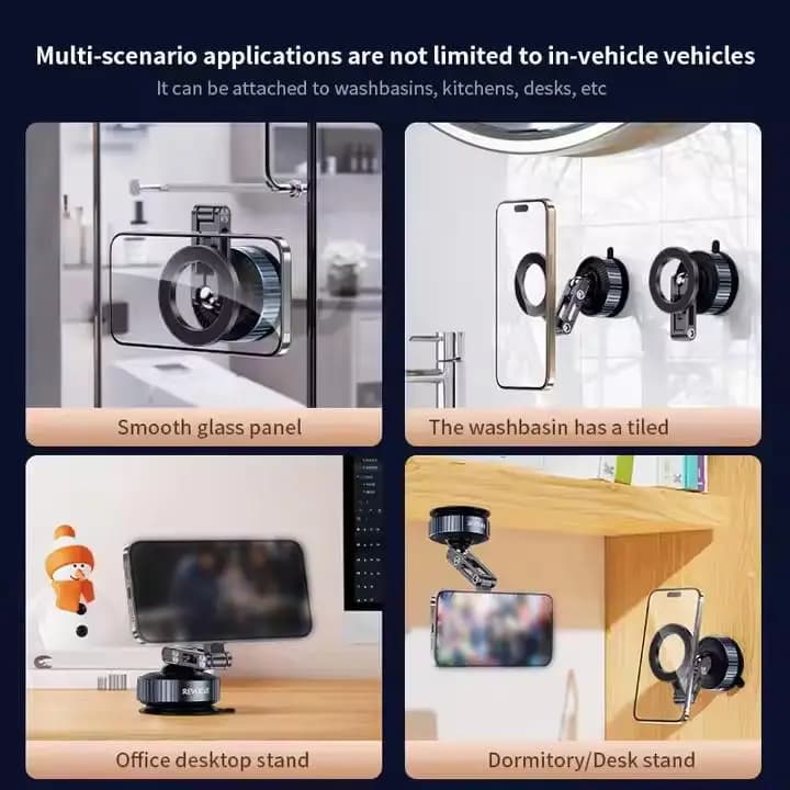 Supporto magnetico universale per telefono da auto pieghevole 360 ° Supporto per aspirazione forte adsorbimento del vuoto con rotazione per la serie IPhone16-12