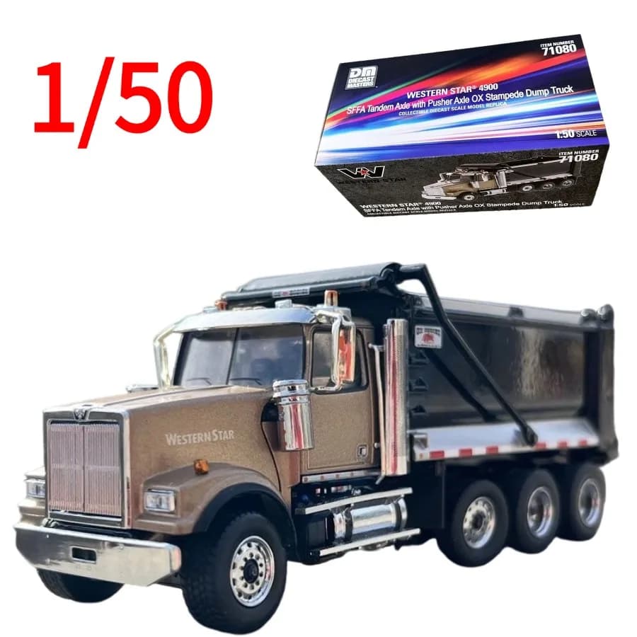 DM Diecast 1:50 Western Star 49X Dump Truck American Heavy Duty Car Model Western Star Play Vehicles Collectible Gift