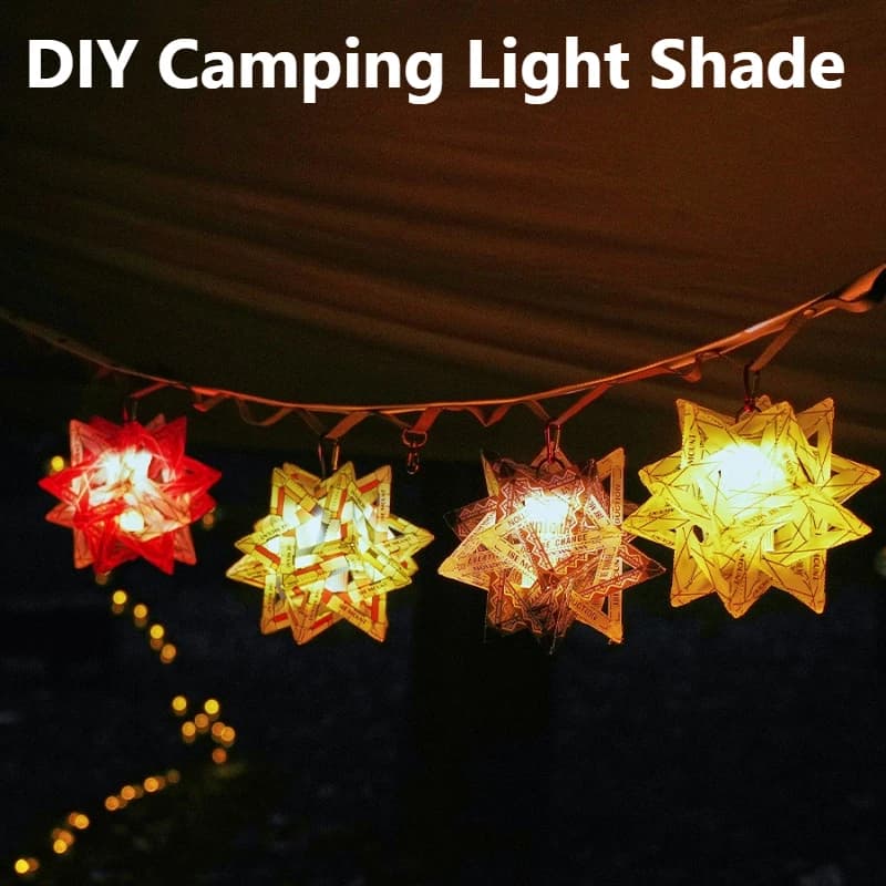 1Set Outdoor Star Camping Light Shade Waterproof Atmosphere Lampshade DlY PP Board Lantern Shade Wear-Resistant for Camping Tent