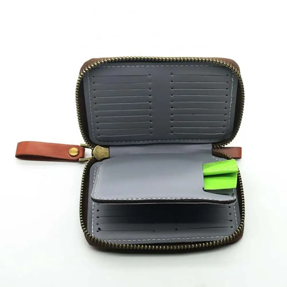 PU Leather Lure Wallet Bag Lure Storage Carrying Case Jig Spinner Bag Large Capacity With Zipper Fishing Bag Tackle Bag