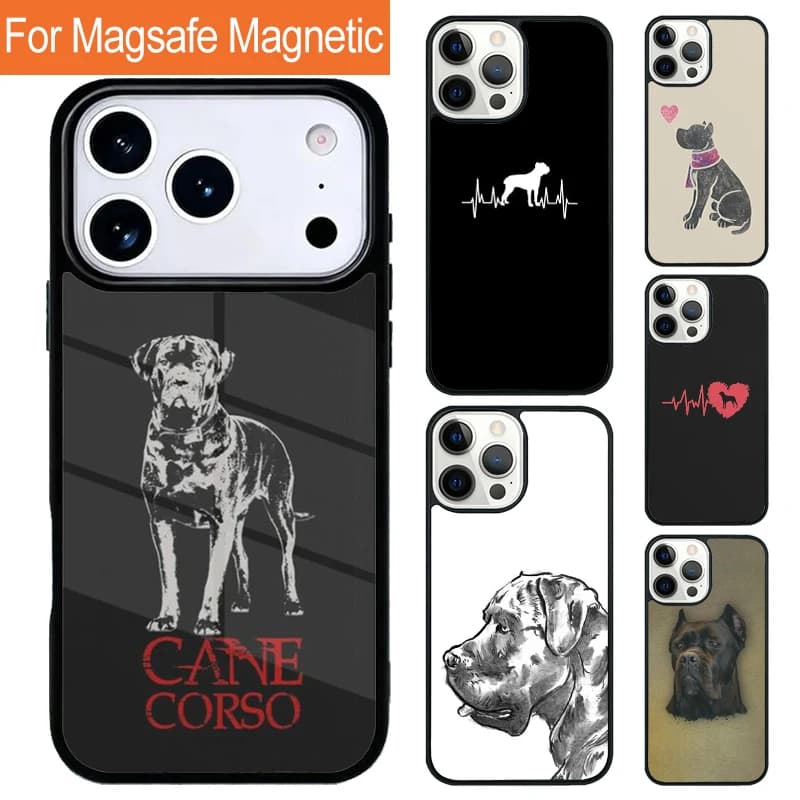 Cane Corso Italian Mastiff Magnetic Wireless Phone Case For iPhone 17 Pro 16 15 13 12 11 Pro Max Air 14 Plus With Magsafe Cover