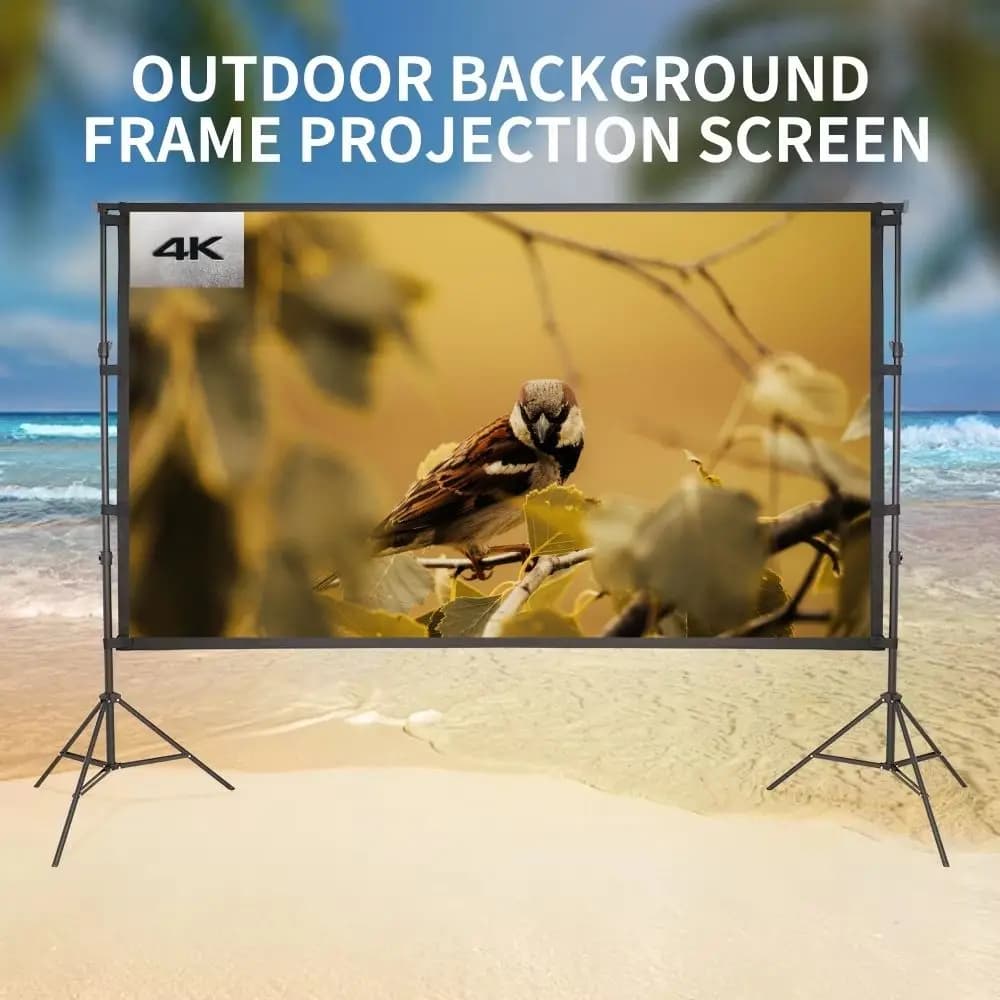 Schermo del proiettore portatile con supporto di sfondo schermo cinematografico per esterni 120 pollici 16:9 leggero e facile installazione antivento