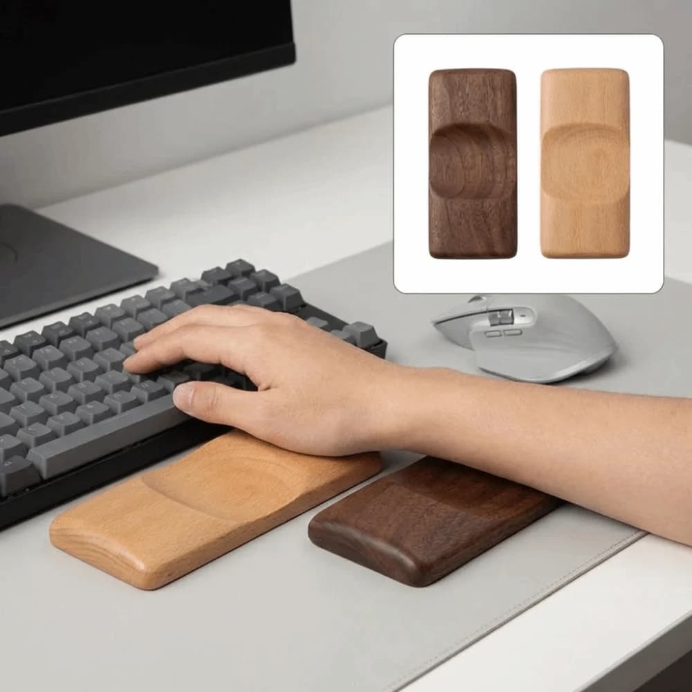 Tappetino Ergonomico Universale in Legno Massello per Polso del Mouse, Vintage, Mini Supporto per Polso, Comodo e Creativo, Accessori per Computer