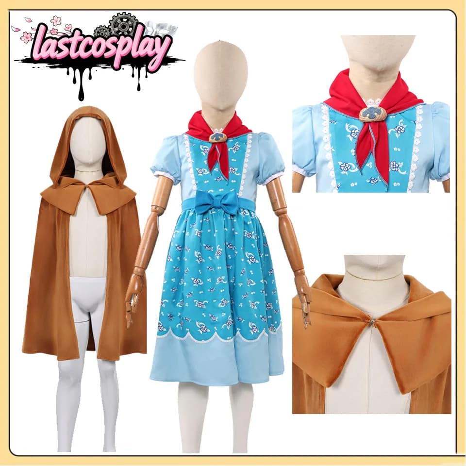 Costume da Cosplay di Holly Wheeler con Abito, Sciarpa e Mantello con Cappuccio per Spettacoli, Halloween, Carnevale e Feste in Maschera