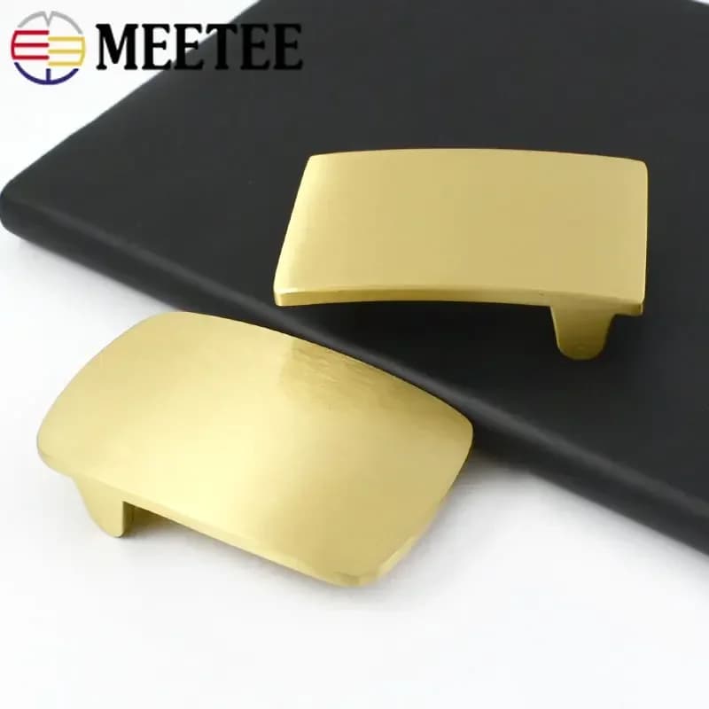 Fibbia per Cintura in Ottone Puro Meetee 39/40mm, Accessorio Decorativo per Cinture da Uomo, Chiusura per Pantaloni, Accessori per Lavorazione del Cuoio Fai-da-Te