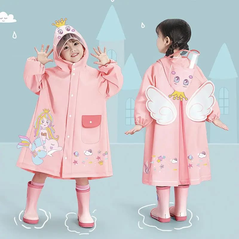 Nuovo cartone animato Sanrio Kuromi impermeabile per bambini asilo grande tesa studente scolastico Kawaii uscire impermeabile con zaino spazio