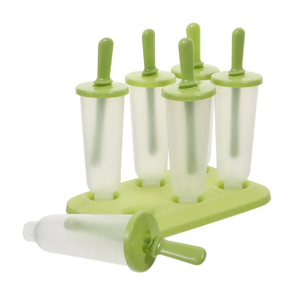Set di 6 Stampi per Ghiaccioli Fai-da-Te in Plastica Alimentare, per Gelato, Pudding, Gelatina e Snack Estivi