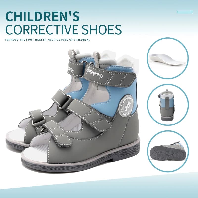 Supporto per caviglia Scarpe ortopediche correttive per bambini Princepard Sandali alti estivi per ragazze e ragazzi con supporto per arco e caviglia