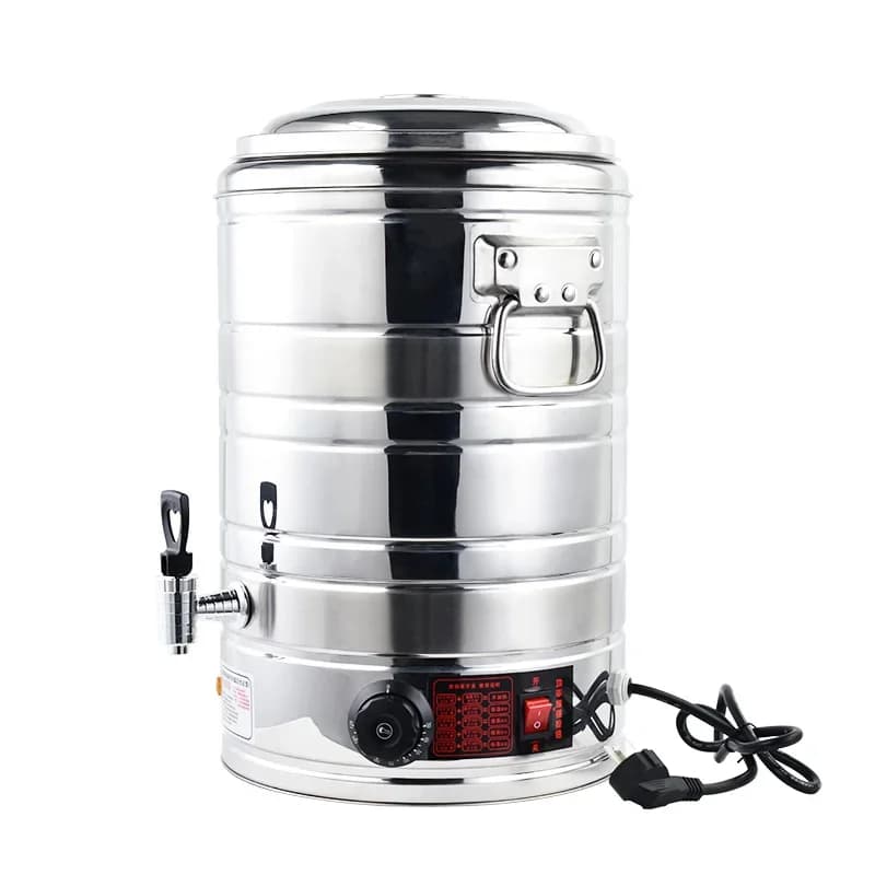 16L Electric Water Bucket Kettle Water Urn Stainless Steel 304 Food Streamer Barrel