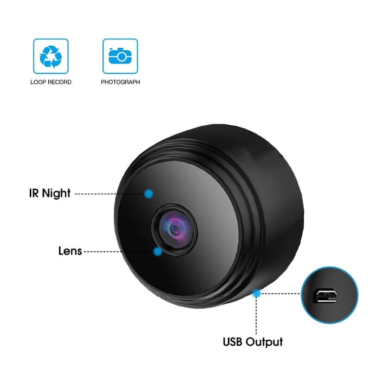 3. Mini Telecamera Wireless A9 con WiFi, Registratore Video e Vocale, Monitoraggio di Sicurezza, Casa Intelligente per Bambini