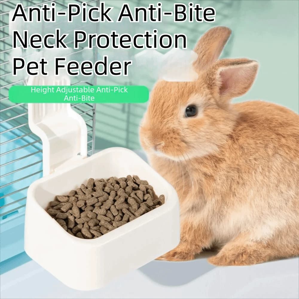 Large Capacity Rabbit Food Bowl Bite Resistant Hangingc Small Pet Feeder Detachable Easy installation Rabbit Feeding Dish
