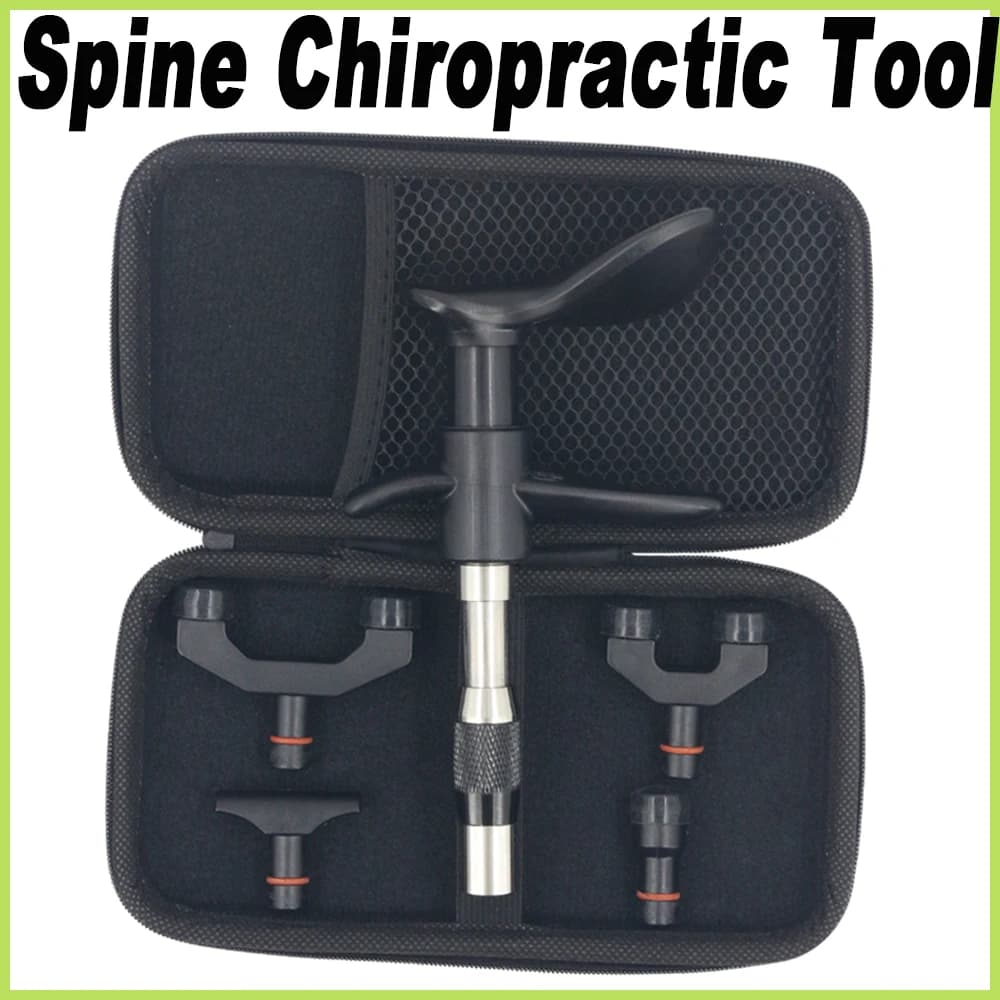 Set of 300N Chiropractic Tools with 10 Levels and 4 Heads for Spondilosis Therapy and Vertebral Massage
