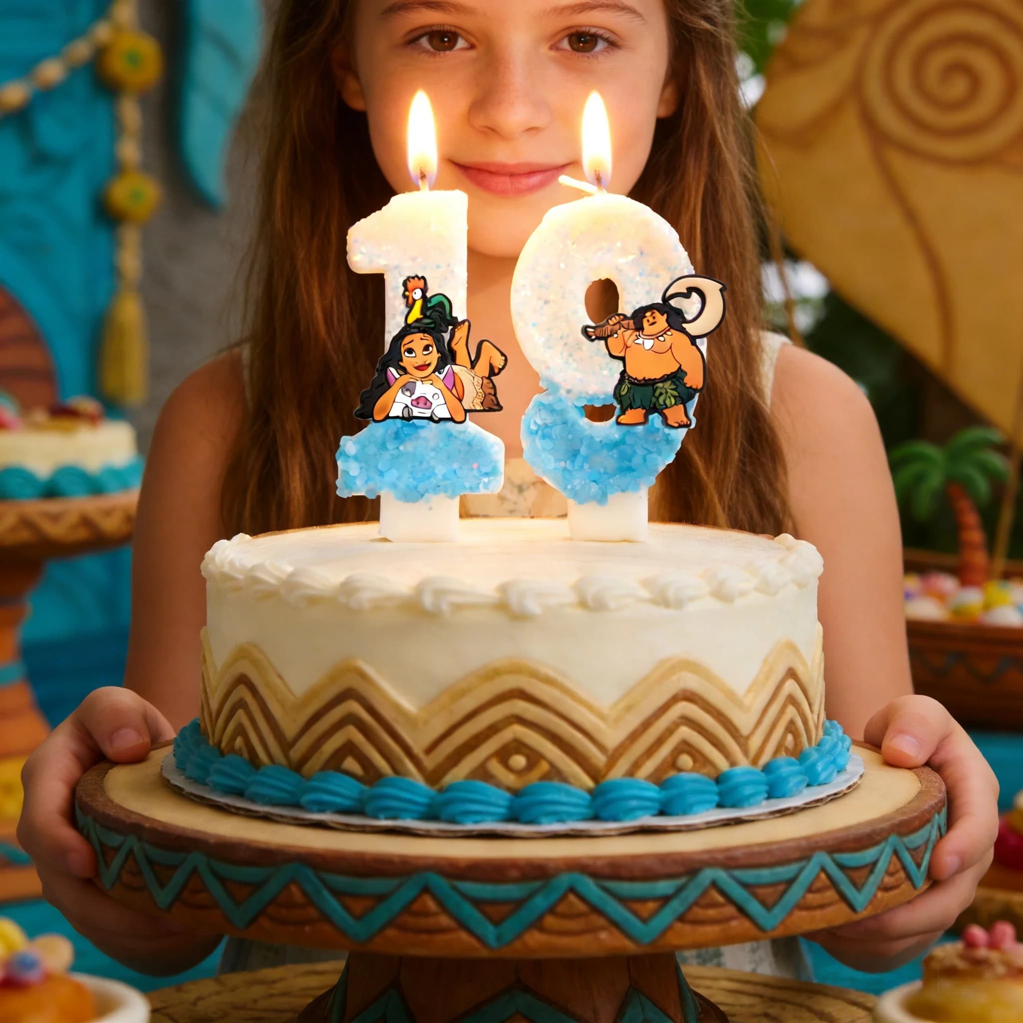Candela Numero 0-9 Moana per Torta di Compleanno, Decorazione per Festa di Compleanno Moana, Topper per Torta, Decorazione per Baby Shower, Regalo