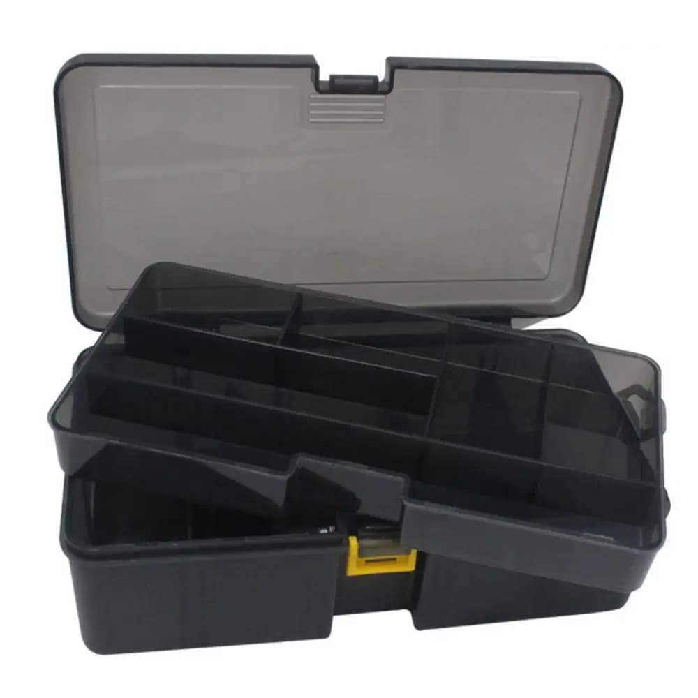 Double Layer Fishing Tackle Box Plastic Waterproof Lure Hook Storage Case Moisture-proof Transparent Bait Storage Container