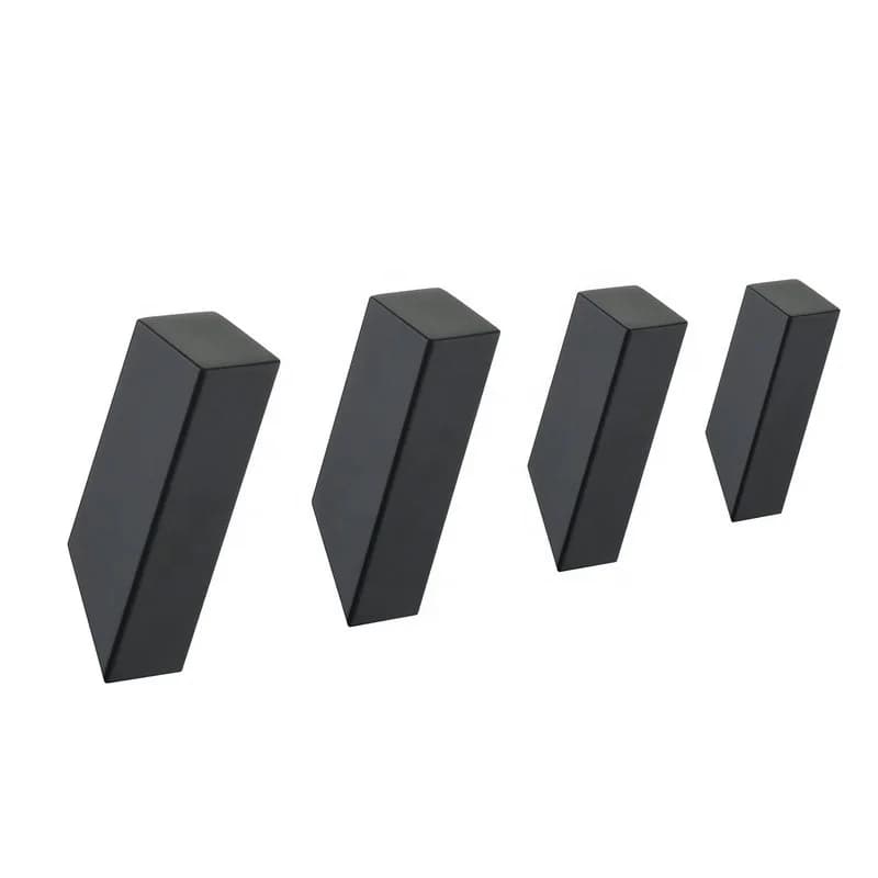 Set of black bath robe hooks with stainless steel coat hook