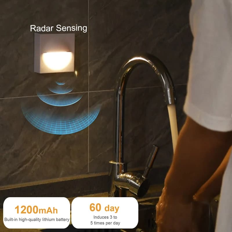 Luce con Sensore Radar, Luce Magnetica per Binario, Luce con Sensore di Movimento a Attrazione Magnetica Adatta per Bagni, Cucine e Camere da Letto