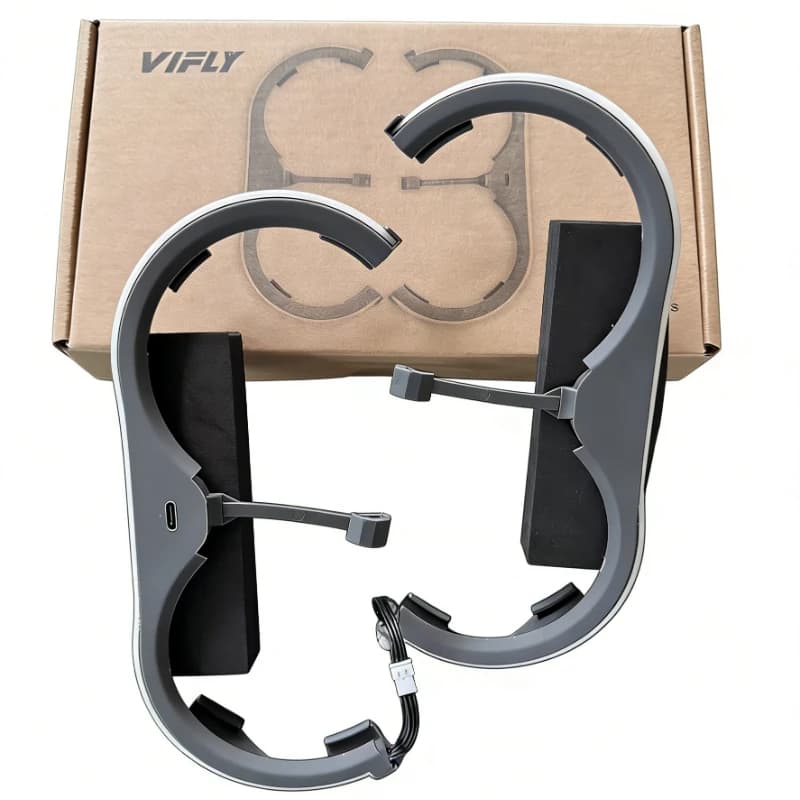 Striscia LED Vifly con Protezioni per Condotti per DJI Avata 2, 130 LED, Batteria da 350mAh, 50 Minuti di Autonomia, Ricarica USB-C per Droni FPV