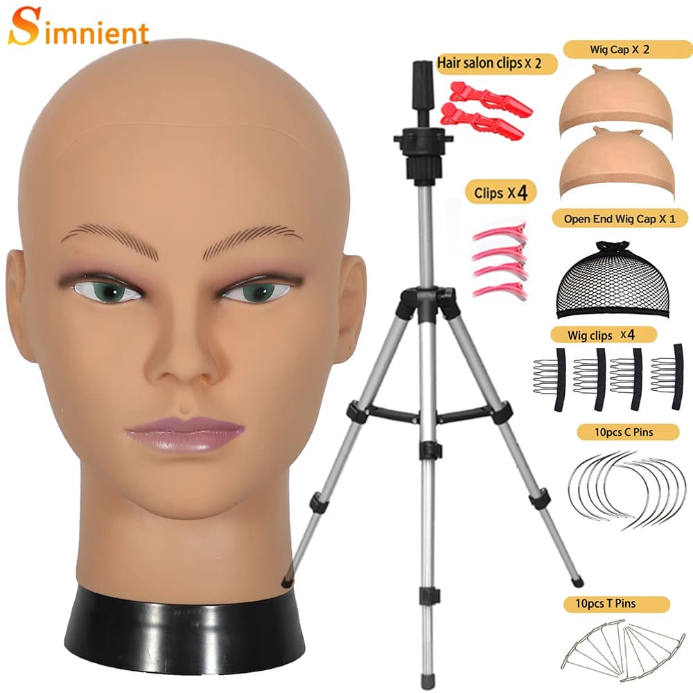 New support for wig with bald mannequin head with braid support for adjustable wig for wigs that make display with wig kit / wig cap