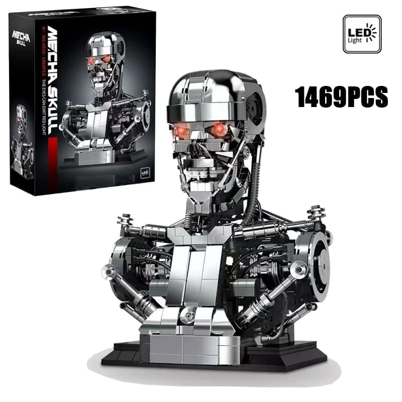1469 o 1272 Pezzi Set Creativo di Costruzioni in Acciaio Modello Scheletro Mecha Hornet con Luci LED, Mattoncini da Costruzione, Giocattolo Regalo