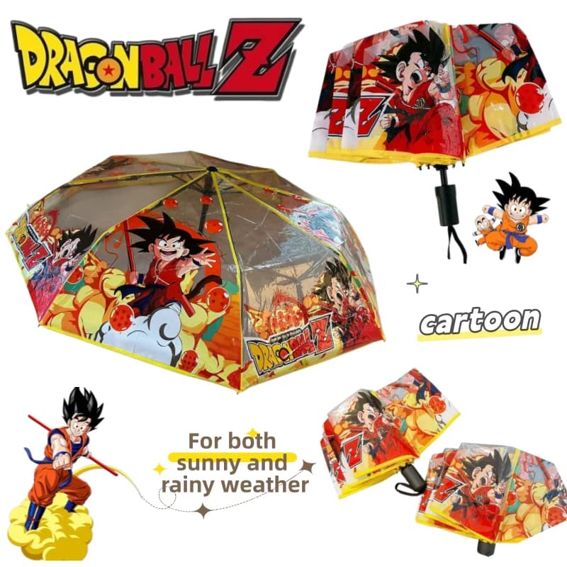 Dragon Ball umbrella Son Goku cute cartoon style manual folding For both sunny and rainy weather automatic transparent umbrella