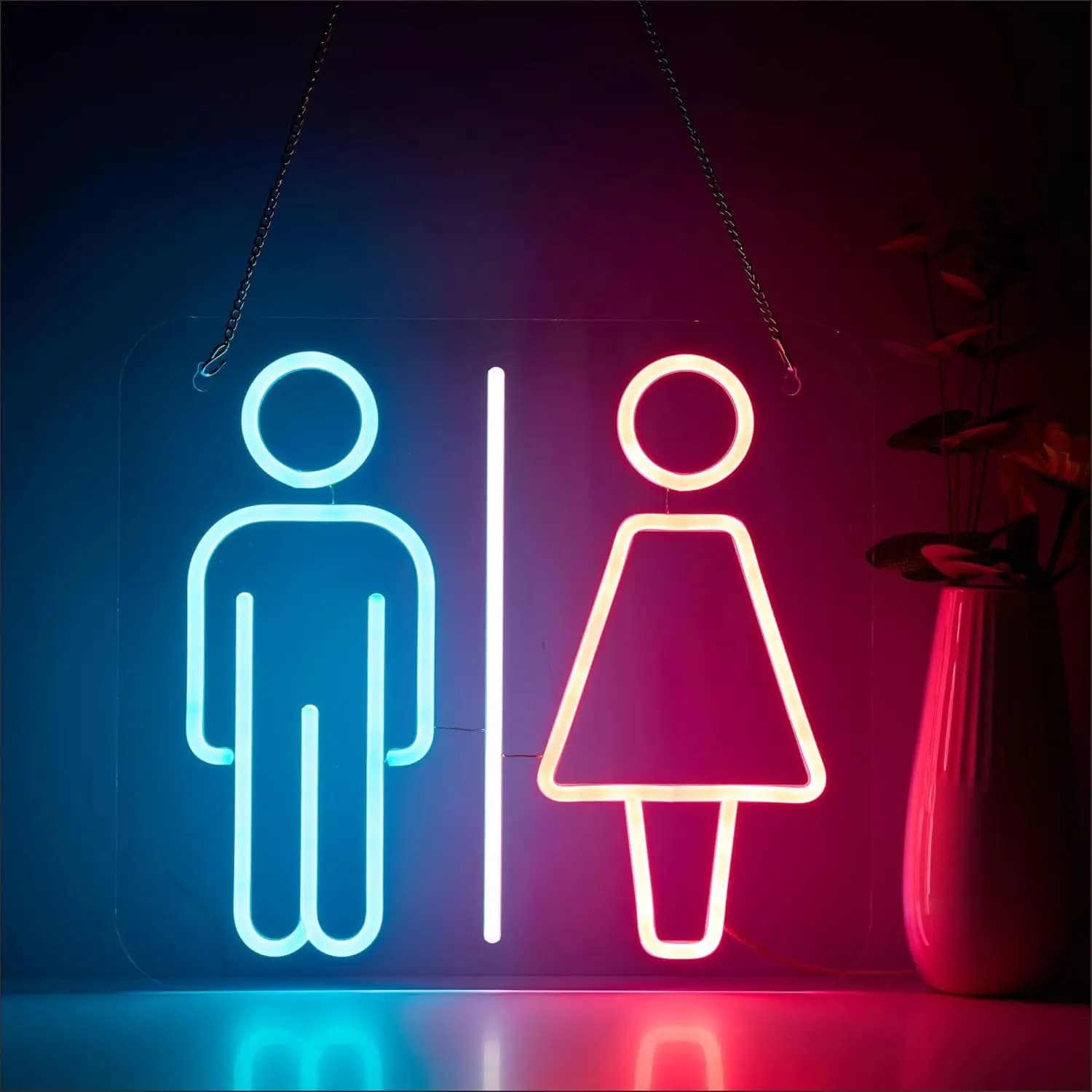 Insegna al Neon da Parete Dimmerabile, Luci al Neon per Bagno, Bar, Pub, Hotel, Caffetteria, Ufficio, Centro Commerciale, Decorazione WC, Regali Estetici