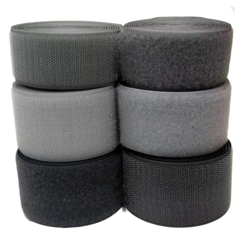 3.8/5/10cm di larghezza nastro di fissaggio ad anello grigio per abbigliamento scarpe borse accessori per cucire fai da te 2m di lunghezza