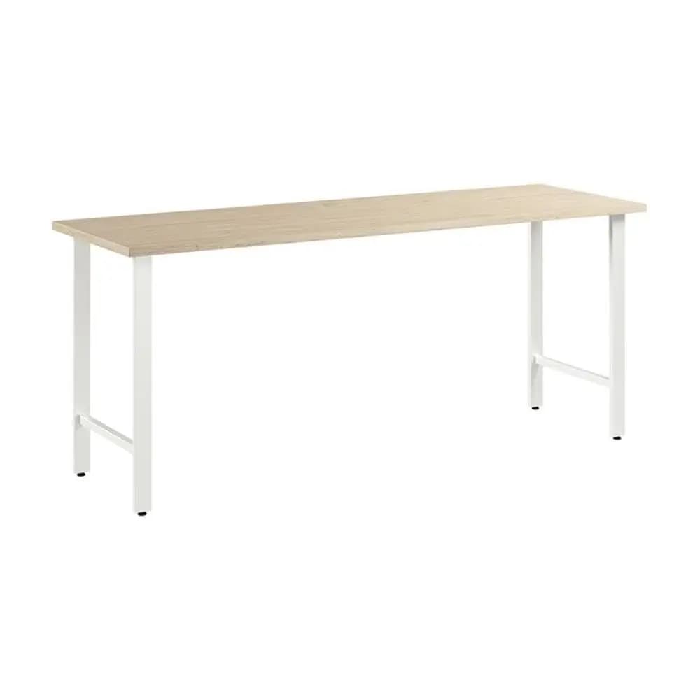 Scrivania per computer Business Furniture Hustle 72W x 24D con gambe in metallo in ulivo naturale bianco, tavolo da ufficio modulare per casa e professionisti
