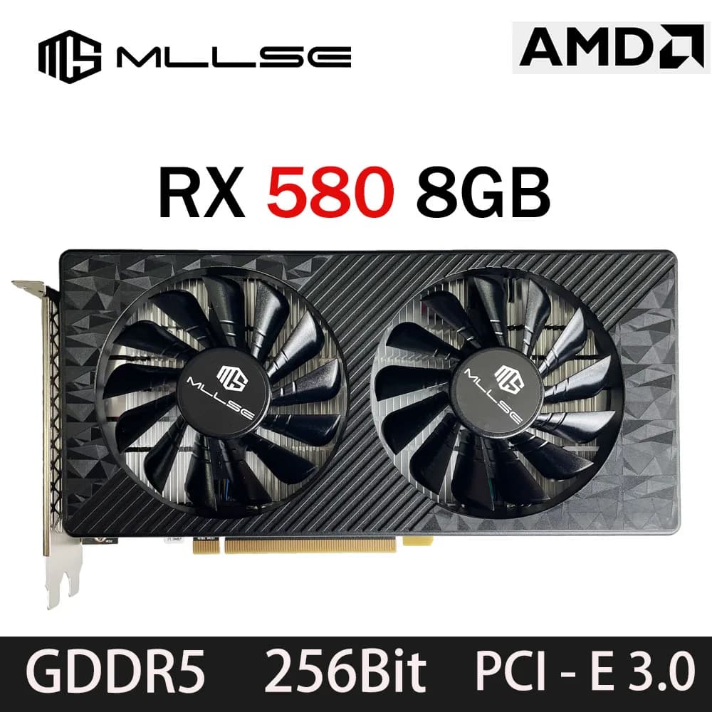 Scheda grafica da gioco MLLSE AMD RX 580 8GB 2048SP GDDR5 256Bit PCI-E 3.0 × 16 8Pin Radeon GPU Rx 580 Scheda video Placa De Video