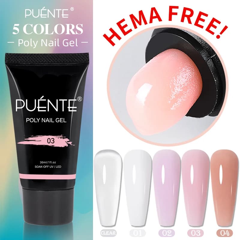 PUENTE Poly Nail Gel 30ML Hema Free Gel acrilico Estensione delle dita Semi permanente Fast Builder Smalto ibrido UV Poly Nail Polish