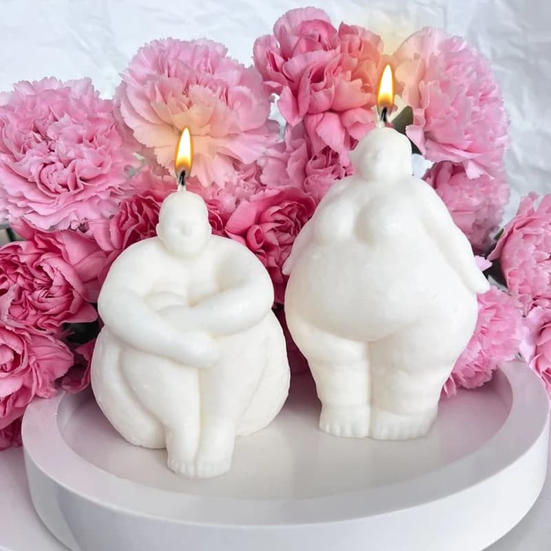 DIY Portrait 3D Art Abstract Human Body Candle Silicone Molds Soap Candle Making Plaster Moulds Hand Gift Making