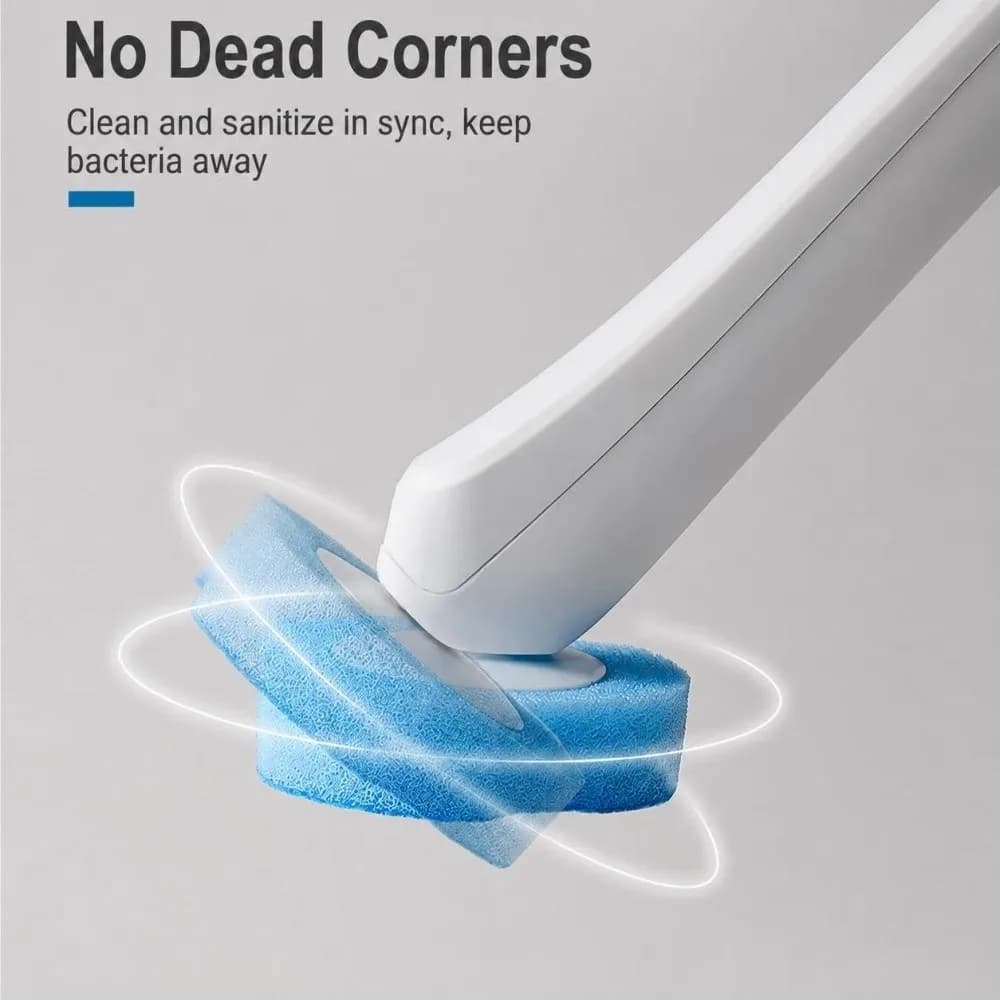 PP ABS Sponge Scouring Pad Disposable Toilet Brush White Deep Cleaning Toilet Bowl Brush Replacement Head Deodorization