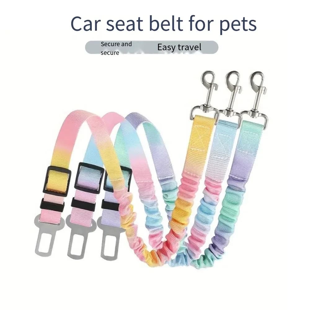 Cintura di Sicurezza Elastica Regolabile in Nylon per Cani da Auto - Vestibilità Comoda per Viaggi Sicuri