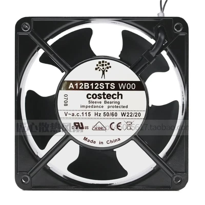 Original Italian COSTECH A12B12STB A12B12STS WOO 115V Cabinet Cooling Fan for COSTECH A12B12STB A12B12STS