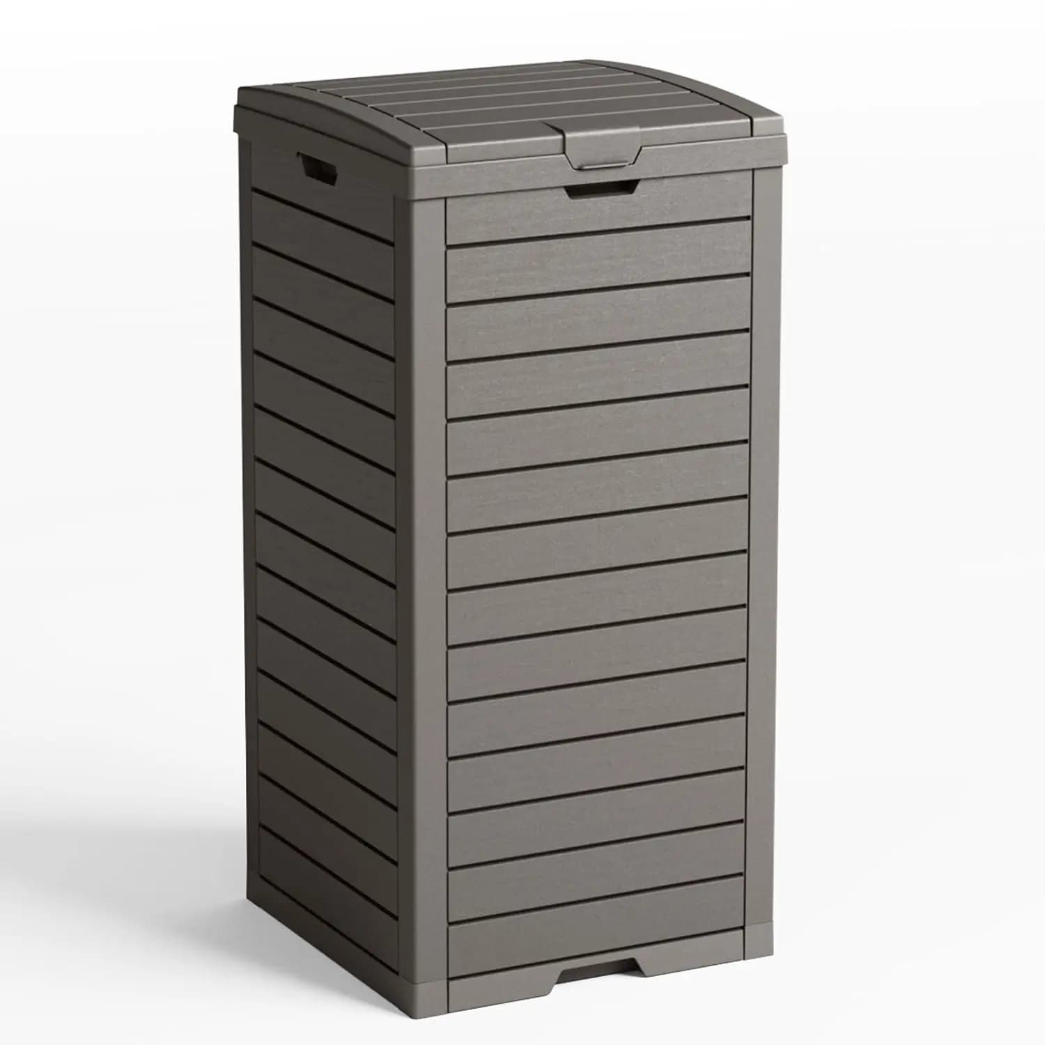 31 Gallon Outdoor Trash Can with Tiered Lid and Drip Tray,Waterproof Resin Waste Bin Indoor,Durable,Stylish,Lightweight Garbage