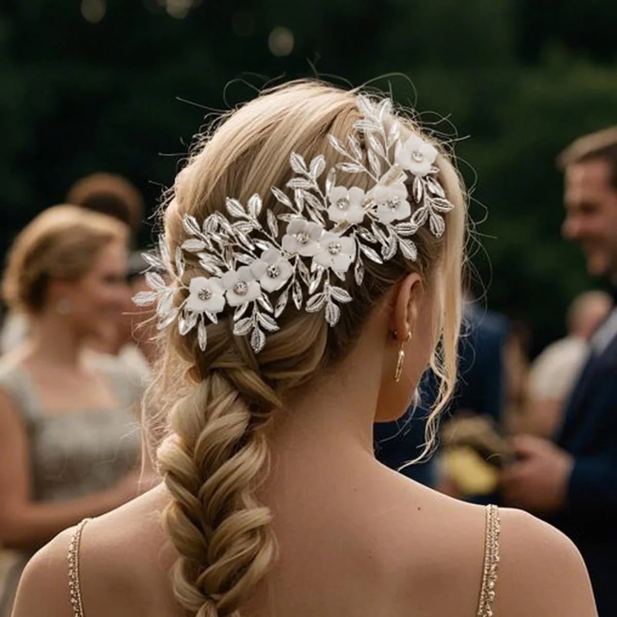 Fermagli per capelli fatti a mano di lusso bianchi Fiore di cristallo in ceramica morbida Fascia delicata Fermagli per capelli da sposa Copricapo di gioielli