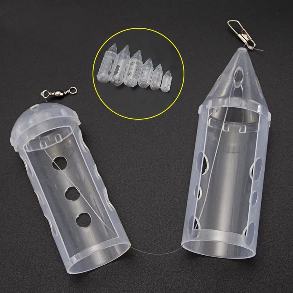 1 Pc Maggot Feeder Clear Cap Swim Feeder per Maggot Carp Match attrezzatura da pesca Maggot Feeder Fishing Accssories