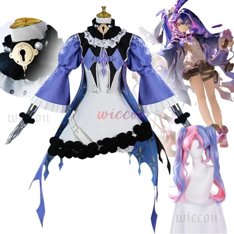 Gioco Wuthering Waves Costume Cosplay ROCCIA Parrucca a due code Donna Ragazza Halloween Performance Stage Uniformi di gioco di ruolo; 2'd,5.h;