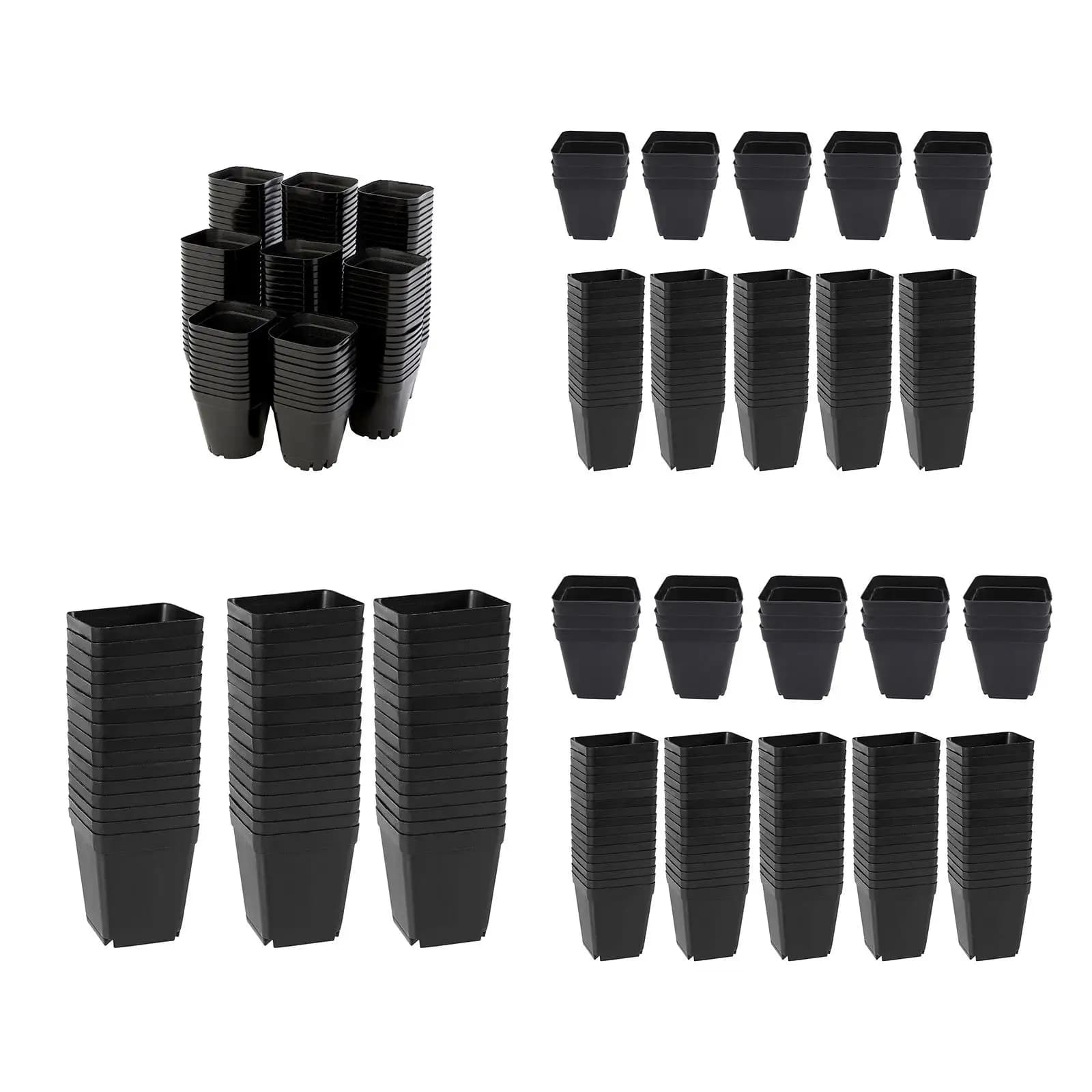 Set of Square Vases for Semina, Modern Vases for Indoor and Exterior Plants, Ideal for Plants and Inns