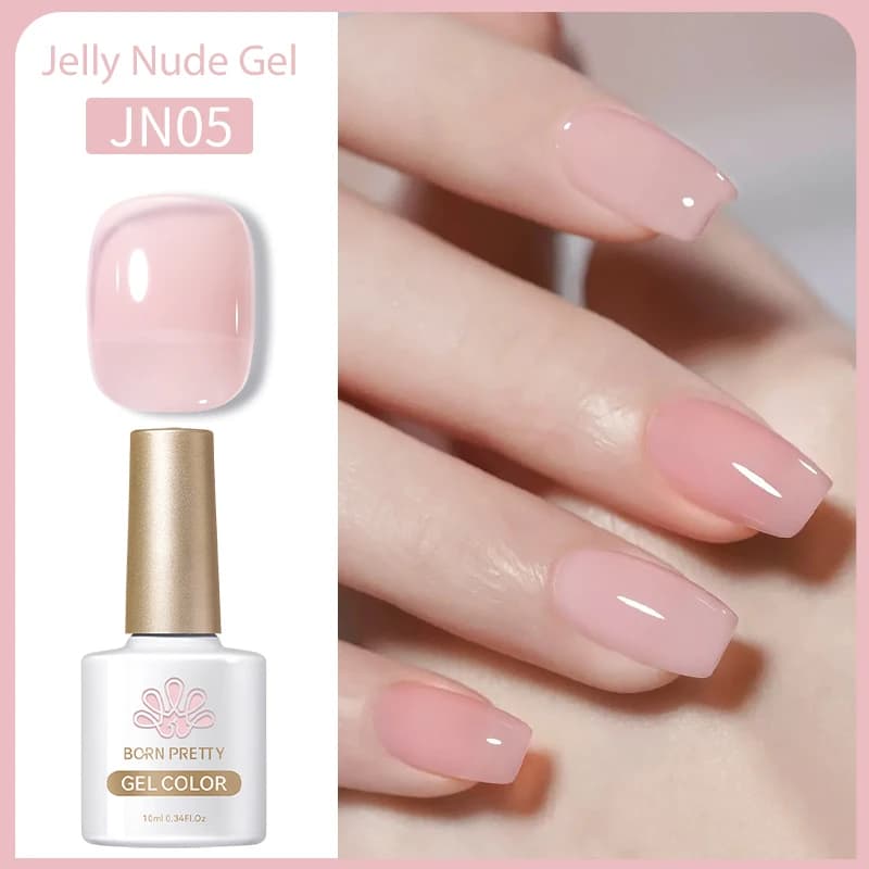 BORN PRETTY Smalto per unghie gel trasparente Gelatina rosa Nuda Semi trasparente per unghie francesi Camouflage Gel UV Smalto Soak Off Nail Art