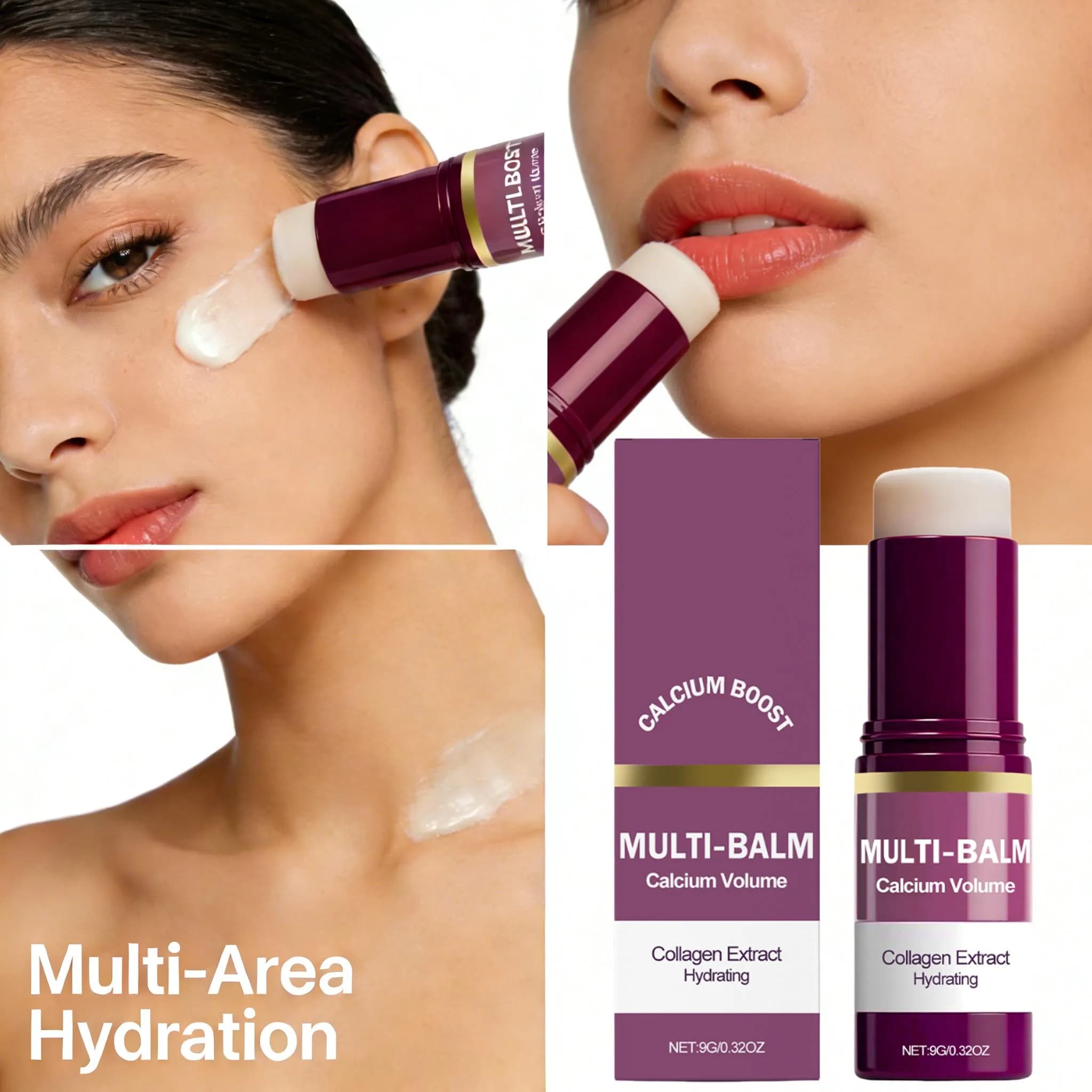 Multiple Calcium Volume Hydrating Deep Skin Elasticity of Face Skin Improved Inflated Eye Treatments Anti-wrinkle collagen balm Stick 9g