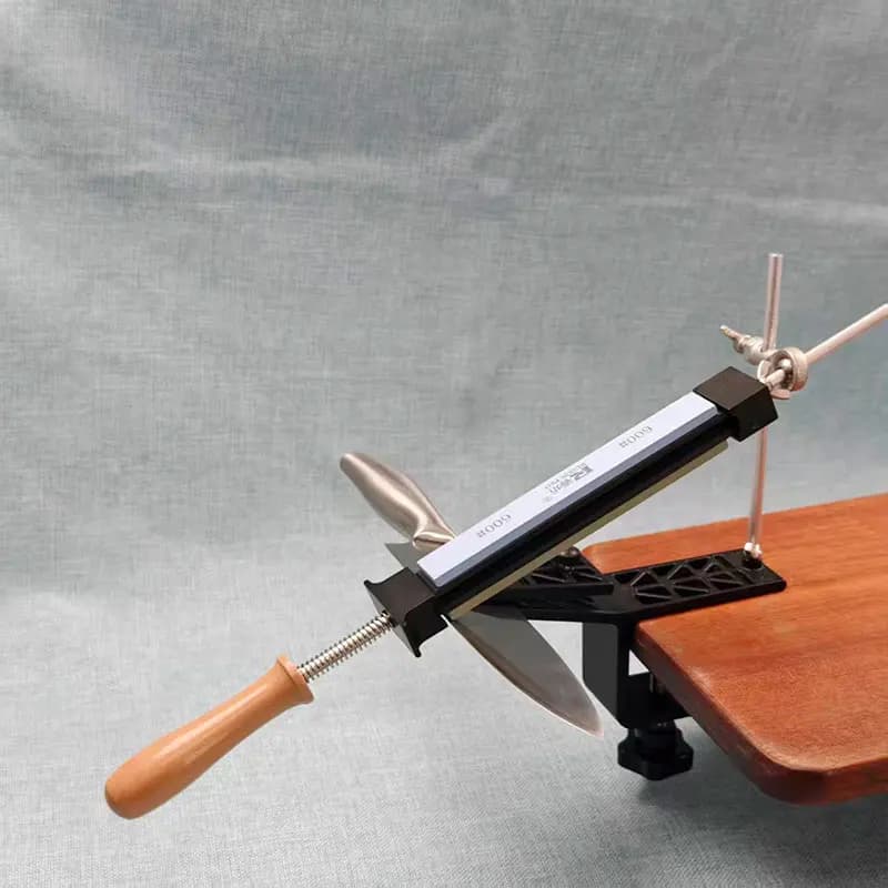 Affilacoltelli Professionale da Cucina con Pietra Diamantata ad Angolo Fisso, Set di Strumenti per Affilatura e Lucidatura delle Lame