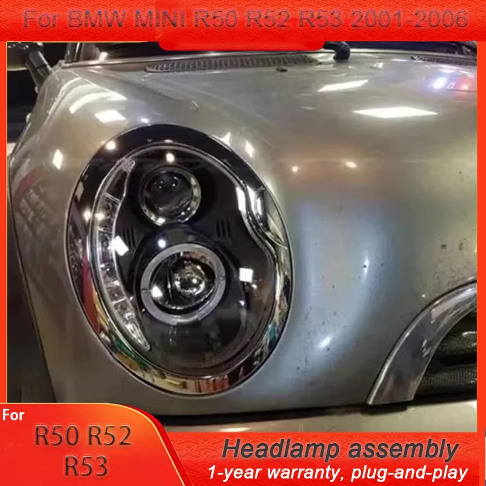 Car Styling per BMW R53 Faro + Fanale posteriore 2001-2006 Mini R50 Faro Mini R52 R53 Luce anteriore DRL Abbagliante Lente del proiettore