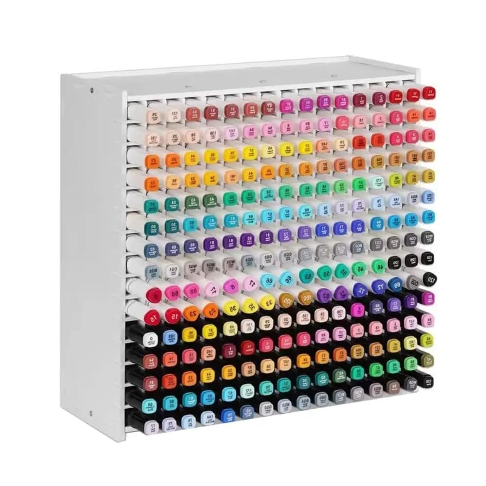 New PVC Art Marker Rack 72/120/180/240 Grids Large Capacity Mark Pen Storage Box Multi Slots Brush Storage Rack Art Tools