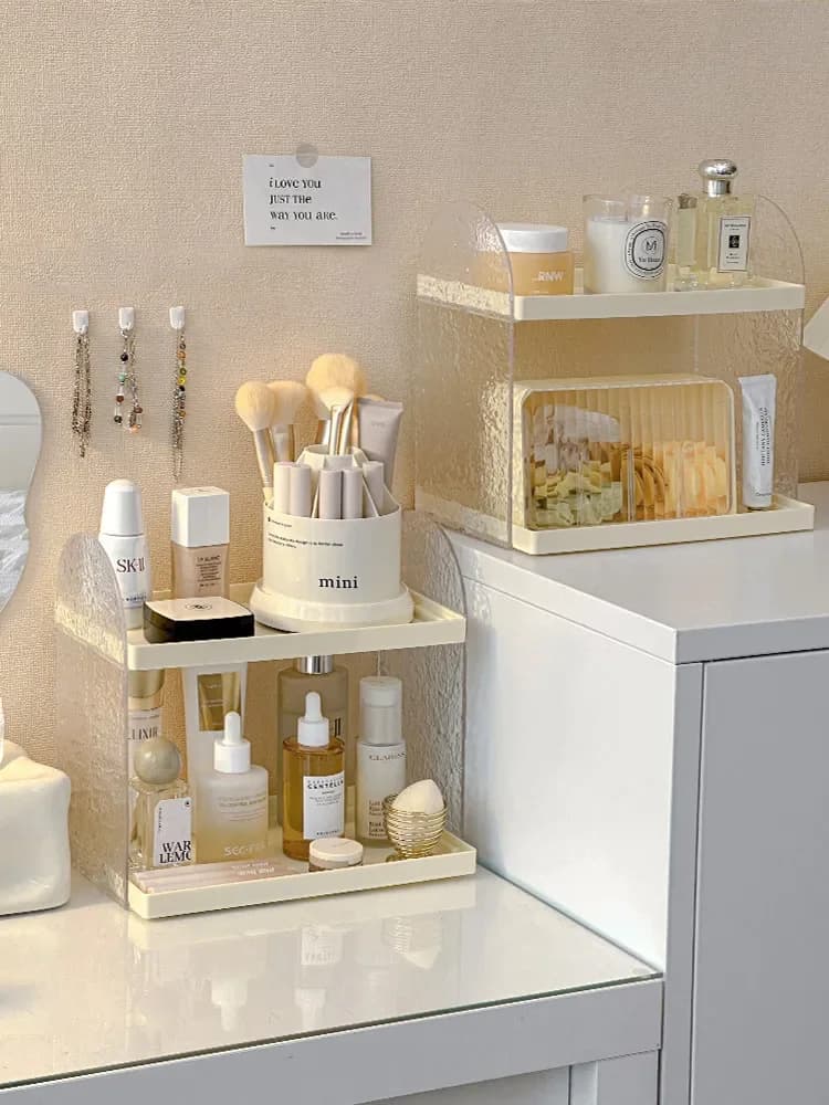 Acrylic Desktop Perfume Rack Light Luxury Bathroom Cosmetics Storage Shelf Makeup Lipstick Eyeshadow Palette Storage Organizer