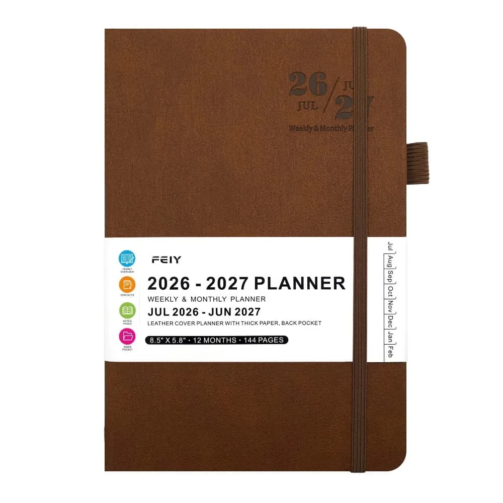Agenda A5 2026-2027 in Inglese, Planner Semplice, Quaderno Multifunzionale per la Gestione del Tempo, Regalo Pratico